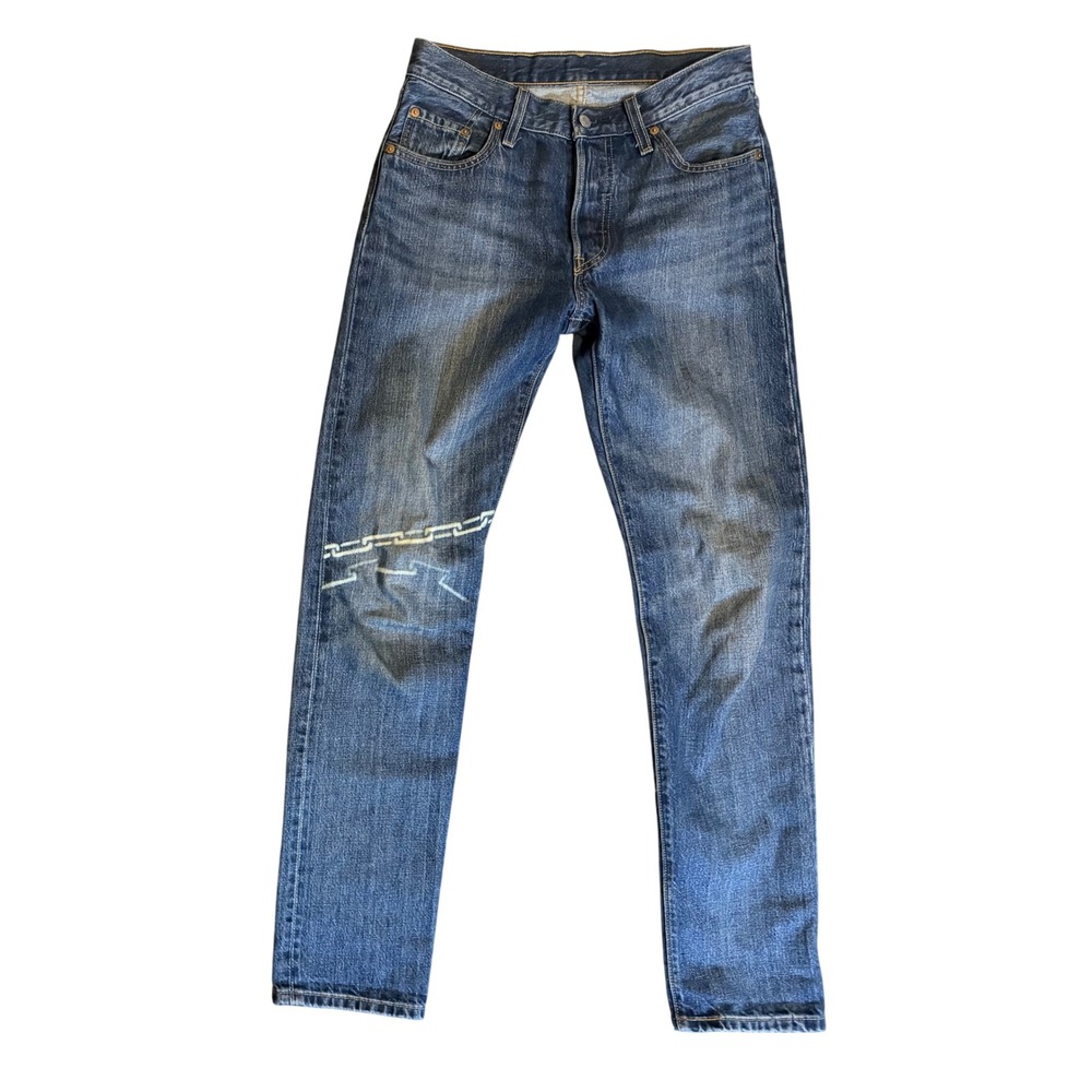 Levi's 501 Original Fit Jeans Womens W25 L32 Blue Red Tab Chain
